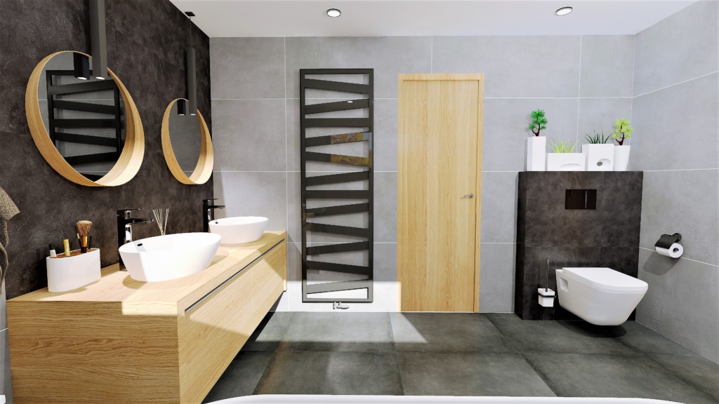 moderní koupelna šedá
