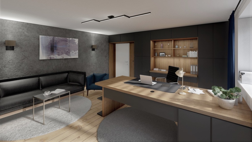 prostorná moderní kancelář s gaučem 